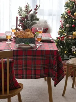 Green Christmas Polyester Fiber Polyester Plaid Christmas Holidays Costumes