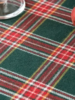 Green Christmas Polyester Fiber Polyester Plaid Christmas Holidays Costumes