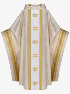 Green Gothic Chasuble Priest Vestment With Embroidered Cross For Church Mass Medieval Retro Liturgical Clergy Apparel