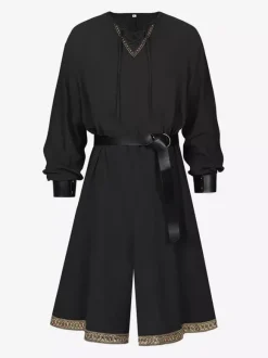 Green 3-Piece Medieval Tunic Set Men's Renaissance Robe With Belt & Bracers Viking Celtic Ranger Costume For Ren Faire
