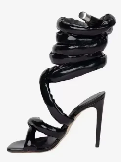 Grey High Heel Sandals Lace Up Gladiator Sandals For Women