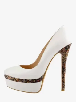 Grey Platform Pumps High Heel Round Toe Slip On Dress Shoes