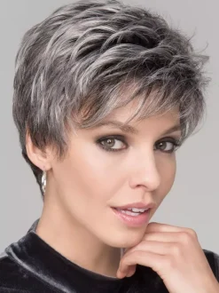 Grey Short Hair With Side Bangs Synthetic Wig For Women 2026