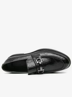 Groom Loafers Mens Bit Loafers Slip-On Low Heels Round Toe Leather Shoes