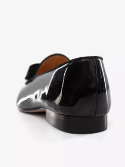 Groom Loafers Mens Bowknot Belgian Loafers in Black Patent Leather Prom Party Wedding Shoes