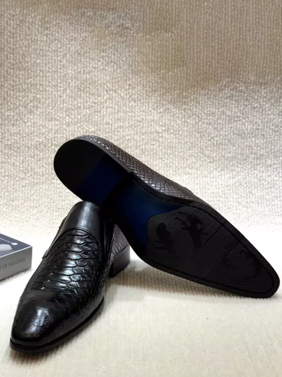 Groom Loafers Mens Slip On Loafer Vintage-Inspired Genuine Leather Business Formal Shoes Cap-Toe Dress Shoes