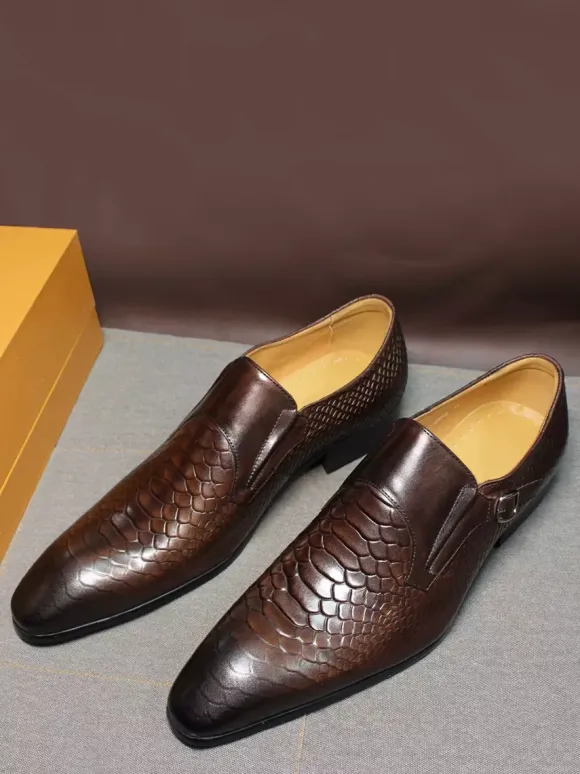 Groom Loafers Mens Slip On Loafer Vintage-Inspired Genuine Leather Business Formal Shoes Cap-Toe Dress Shoes