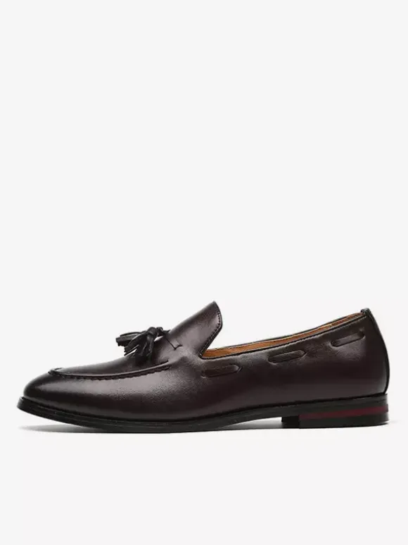 Groom Loafers Mens Tassels Loafers Slip On Pointed Toe Flats Casual Shoes