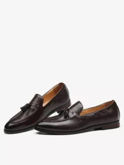 Groom Loafers Mens Tassels Loafers Slip On Pointed Toe Flats Casual Shoes