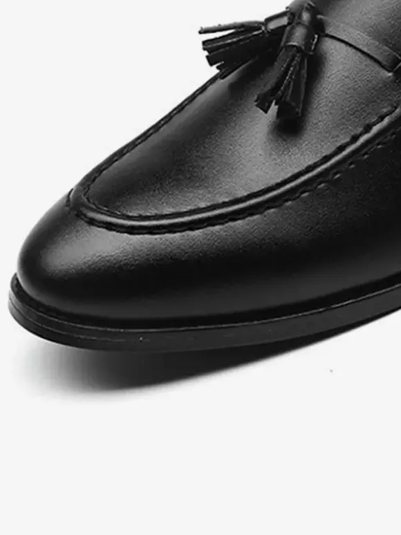 Groom Loafers Mens Tassels Loafers Slip On Pointed Toe Flats Casual Shoes
