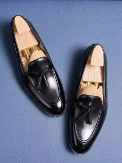 Groom Loafers Mens Tassel Loafer Square Toe Slip On Leather Penny Shoes low heels Prom Wedding Shoes