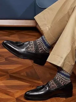 Groom Loafers Mens Tassel Loafer Square Toe Slip On Leather Penny Shoes low heels Prom Wedding Shoes