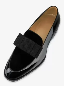 Groom Loafers Mens Belgian loafer Velvet and Nubuck Leather Stitching with Bowtie Flats Slip-on Smoking Shoes
