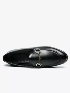 Groom Loafers Mens Bit Loafers Business Casual Slip-On Breathable Pointy Toe Leather Shoes