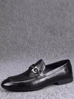 Groom Loafers Mens Bit Loafers Slip-On Business Casual Leather Shoes
