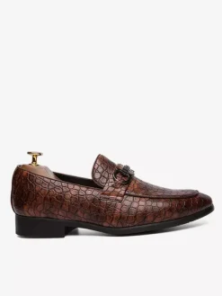 Groom Loafers Mens Bit Loafers Casual Moccasins Round Toe Leather Shoes