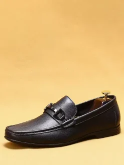 Groom Loafers Mens Horsebit Loafers Genuine Leather Moccasins Soft-Soled Slip-On Casual Shoes
