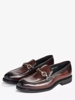 Groom Loafers Mens Horsebit Loafers Genuine Leather Slip-On Dress Shoes For Business