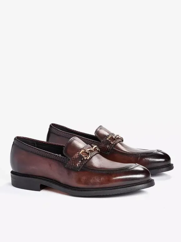 Groom Loafers Mens Horsebit Loafers Genuine Leather Slip-On Dress Shoes For Business