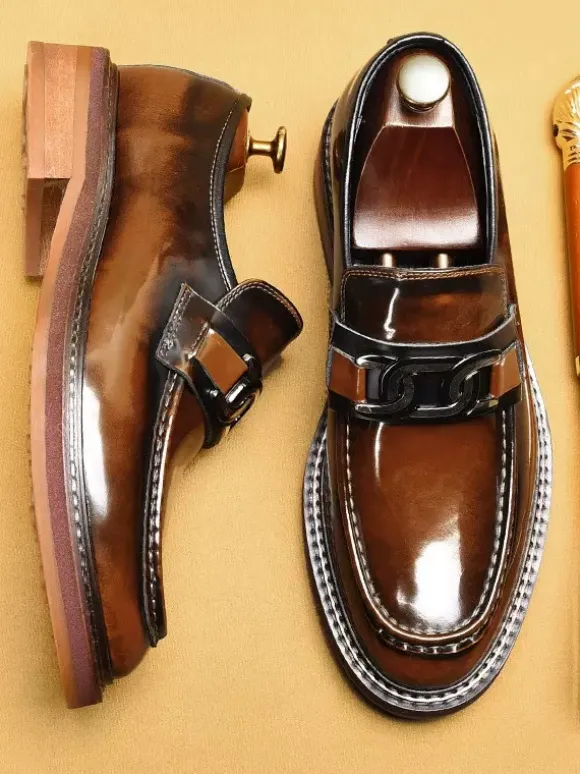 Groom Loafers Mens Horsebit Loafers Genuine Leather Slip On Driving Shoes Smart Office Work Formal Shoes