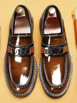Groom Loafers Mens Horsebit Loafers Genuine Leather Slip On Driving Shoes Smart Office Work Formal Shoes