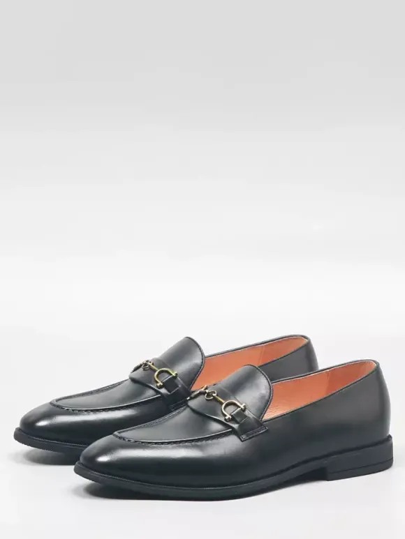 Groom Loafers Mens Horsebit Loafers Genuine Leather Slip-On Dress Shoes Business Formal Shoes