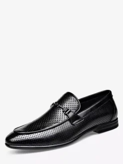 Groom Loafers Mens Horsebit Loafers Genuine Leather Perforated Mesh Dress Shoes