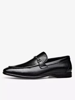 Groom Loafers Mens Horsebit Loafers Genuine Leather Perforated Mesh Dress Shoes