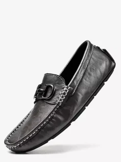 Groom Loafers Mens Horsebit Loafers Leather Slip-on Deck Shoes