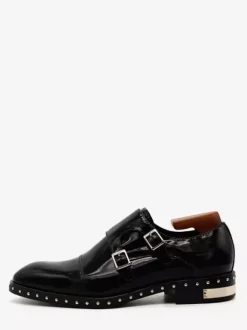 Groom Loafers Mens Monk Shoes Cowhide Rivets Single Monk Strap for Formal Occasions Loafer Shoes