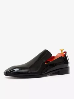 Groom Loafers Men's Slip On Loafer penny Shoes Black Round Toe PU Leather Shoes