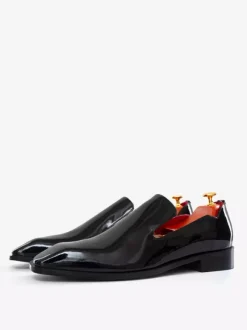 Groom Loafers Men's Slip On Loafer penny Shoes Black Round Toe PU Leather Shoes