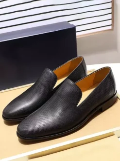 Groom Loafers Mens Slip On Loafers Woven Leather Business Shoes Formal Office Shoes For Men