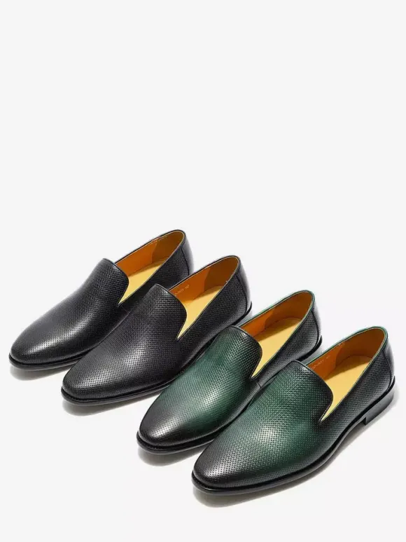Groom Loafers Mens Slip On Loafers Woven Leather Business Shoes Formal Office Shoes For Men