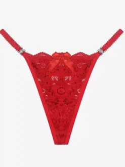 G-String Lingerie Panties White Lace Bows Indoor Sexy Briefs Invisible Thong
