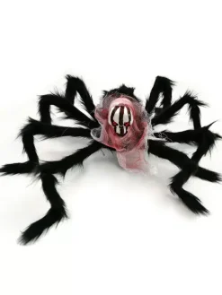 Halloween Animal Decorations Red Polyester Fiber Spider Props