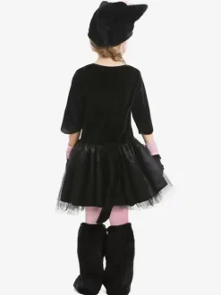 Halloween Animal Role Costume Cosplay Black Pink Cat Bow Costume