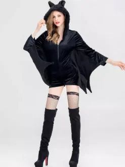 Halloween Bat Costume Women Sexy Vampire Demon Costumes Jumpsuits Halloween
