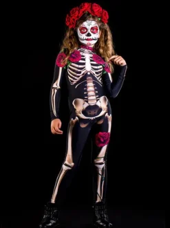 Halloween Carnival Costume Skeleton Zentai Kid Carnival Outfit
