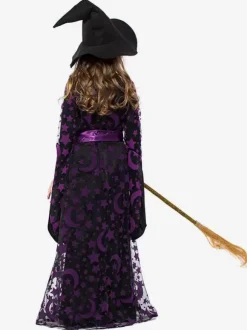 Halloween Child Witch Cosplay Costume Kids Dresses Sash Hat 3 Pieces Carnival