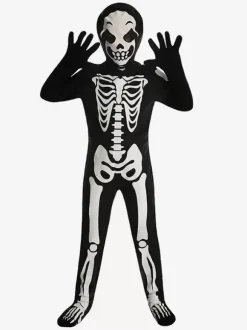 Halloween children's white skull ghost bone cosplay costume stage ghost costume one-piece party costume