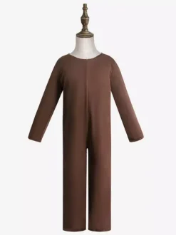 Halloween Costumes For Kids Coffee Brown Polyester Tree Jumpsuit Waistcoat