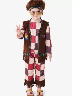 Halloween Costumes For Kids Deep Brown Halloween Polyester Set Kid's Top Pants