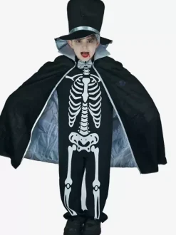 Halloween Costumes For Kids Black Halloween Polyester Set Kid's Hat Cloak