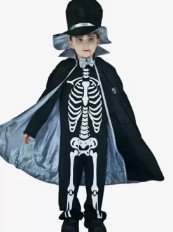 Halloween Costumes For Kids Black Halloween Polyester Set Kid's Hat Cloak