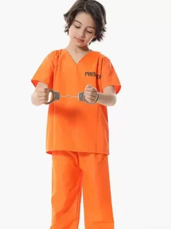 Halloween Costumes For Kids Orange Halloween Polyester Set Kid's Top Pants