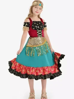 Halloween Costumes For Kids Gypsies Cosplay Dress
