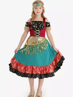 Halloween Costumes For Kids Gypsies Cosplay Dress