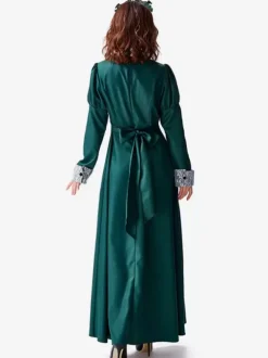 Halloween Costumes Green Vintage Dress Party Maid Set Holidays Costumes