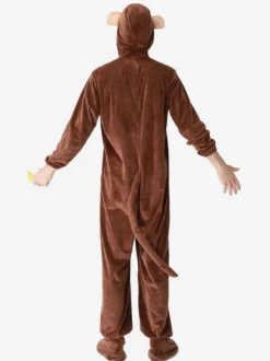 Halloween Costumes Men's Animal Costumes Deep Brown Monkey Winter Sleepwear Animal Costume Halloween onesie pajamas